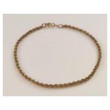 Gold-Tone Sterling Silver Rope Chain Bracelet