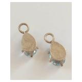 Pair of Sterling Silver Teardrop Blue Gemstone Pendants