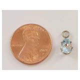 Pair of Sterling Silver Teardrop Blue Gemstone Pendants