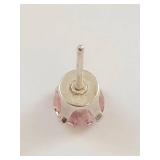 Sterling Silver Pink Gemstone Stud Earrings
