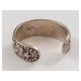 Sterling Silver Celestial Star Moon Adjustable Ring