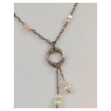 Sterling Silver Necklace with Pearls - Shablool Didae Israel