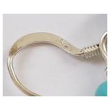 Sterling Silver Turquoise Stone Dangle Earrings