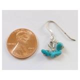 Sterling Silver Turquoise Stone Dangle Earrings