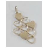 Sterling Silver Heart Pendant with Faith Hope Love