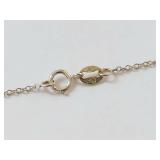 Sterling Silver Necklace with Black Stone Pendant