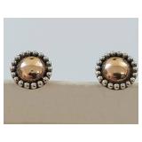 Vintage Sterling Silver Gold-Tone Stud Earrings