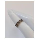 Sterling Silver Heart Swirl Design Adjustable Ring