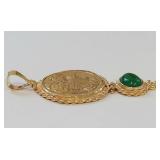 Vintage Gold-Tone Sterling Silver Roman Coin Pendant