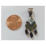 Sterling Silver Pendant with Multi-colored Stones