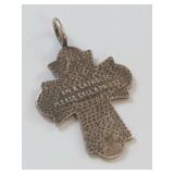 Sterling Silver Catholic Cross Pendant with Engravings