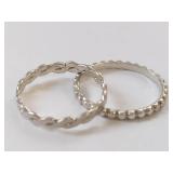 Set of Two Sterling Silver Stacking Rings