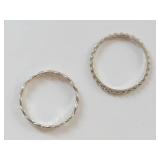 Set of Two Sterling Silver Stacking Rings