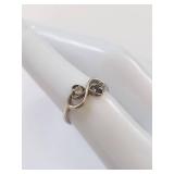 Sterling Silver Infinity Ring with Blue and White Stones