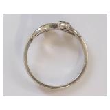 Sterling Silver Infinity Ring with Blue and White Stones