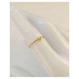 Gold-Tone Sterling Silver with Flower Design