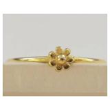 Gold-Tone Sterling Silver with Flower Design