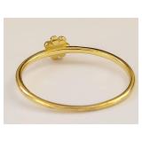 Gold-Tone Sterling Silver with Flower Design