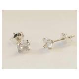 Sterling Silver Stud Earrings with Clear Stones