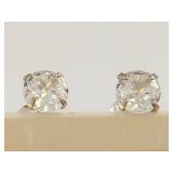 Sterling Silver Stud Earrings with Clear Stones