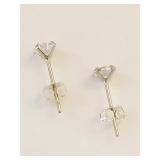 Sterling Silver Stud Earrings with Clear Stones