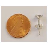 Sterling Silver Stud Earrings with Clear Stones