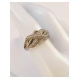 Sterling Silver Infinity Ring with Clear Stones