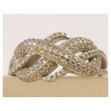 Sterling Silver Infinity Ring with Clear Stones