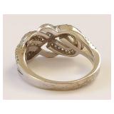 Sterling Silver Infinity Ring with Clear Stones