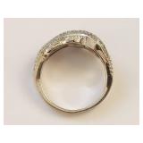 Sterling Silver Infinity Ring with Clear Stones