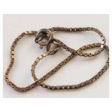 Vintage Sterling Silver Box Chain Bracelet