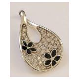 Sterling Silver Pendant with Floral Design