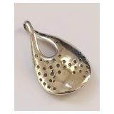 Sterling Silver Pendant with Floral Design