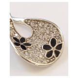 Sterling Silver Pendant with Floral Design