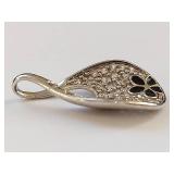 Sterling Silver Pendant with Floral Design
