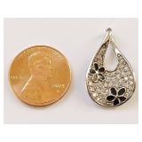 Sterling Silver Pendant with Floral Design