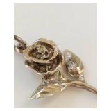 Gold-Tone Sterling Silver Rose Pendant Charm