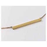 Gold-Tone Sterling Silver Bar Necklace