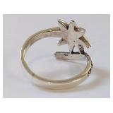 Sterling Silver Star Design Ring with Marcasite