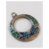 Vintage Mexican Silver Turquoise Pendant