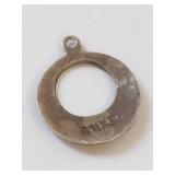 Vintage Mexican Silver Turquoise Pendant