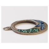 Vintage Mexican Silver Turquoise Pendant