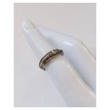Vintage Sterling Silver Ring with Green Stone