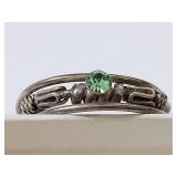 Vintage Sterling Silver Ring with Green Stone