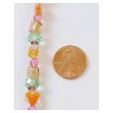 Colorful Glass Beaded Necklace with Sterling Clasp