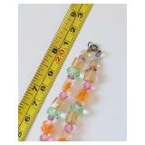 Colorful Glass Beaded Necklace with Sterling Clasp