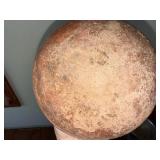 Terracotta Pot With Ringed Banding - Bulbous Hand-thrown Vase, ~6 in tall