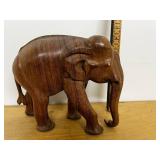 Hand-Carved Wooden Elephant Figurine