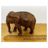 Hand-Carved Wooden Elephant Figurine