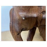Hand-Carved Wooden Elephant Figurine